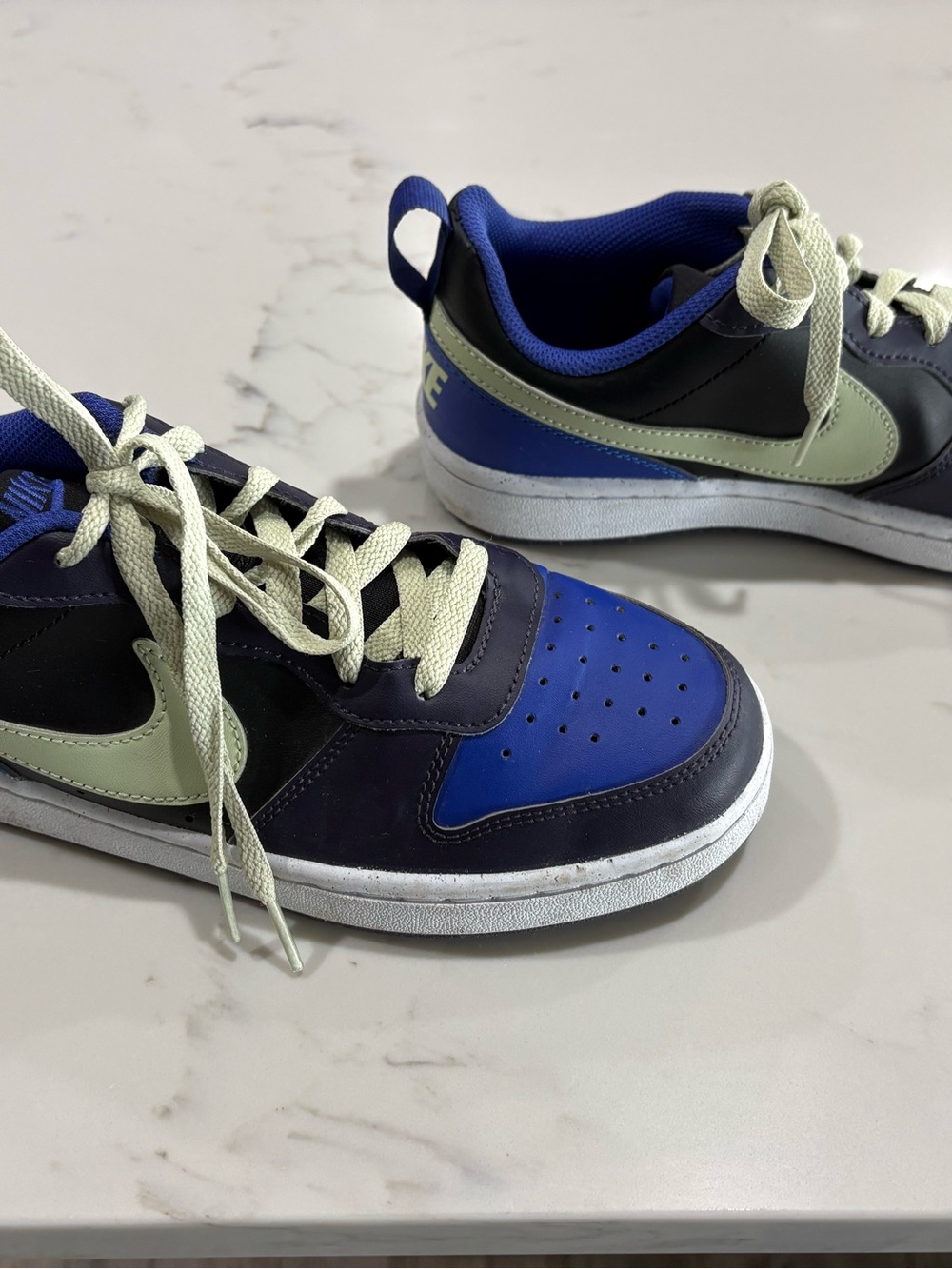 Nike Kids court vision low Sneakers in Blue, Black, and Cream
